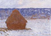Claude Monet Haystack in the Snow,Overcast Weather USA oil painting artist